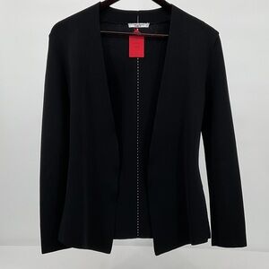 M.MLaFleur Black Knit Sweater Jacket S Perforated Back
